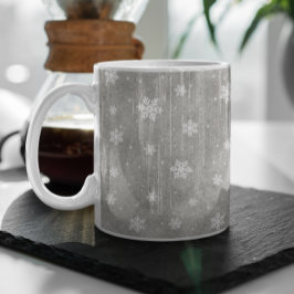Eleganter Silberner Glitzer Sterne Schneeflocken K Kaffeetasse
