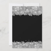 Eleganter Silberner Glitzer und Schwarzer 30. Gebu Einladung (Rückseite)