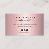 Eleganter silberner Glitzer Visitenkarte (Rückseite)