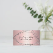 Eleganter silberner Glitzer Visitenkarte (Stehend Vorderseite)