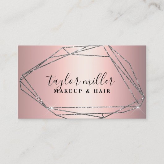 Eleganter silberner Glitzer Visitenkarte (Vorderseite)