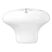 Eleganter Silberner Glitzer Weihnachten Weihnachte Keramikknauf (Seitenansicht)