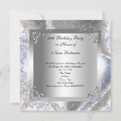 Eleganter silberner High Heel Shoe Fantastisch 50 Einladung (Rückseite)