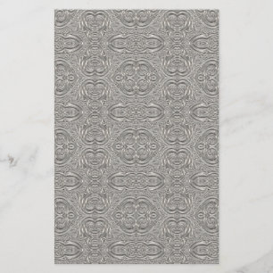 Eleganter silberner metallischer gravierter Blick Briefpapier