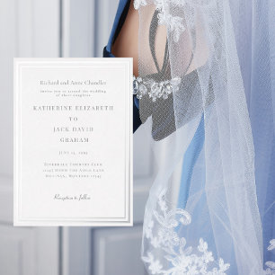 Eleganter silberner Rahmen Hochzeit Braut Eltern S Folieneinladung