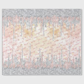 Eleganter silberner Rose tropfender Glitzer Geschenkpapier (Flach)