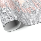 Eleganter silberner Rose tropfender Glitzer Geschenkpapier (Rolleneckpunkt)