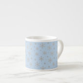 Eleganter silberner Schneestern | Winterfeiertag Espressotasse (Vorderseite Rechts)