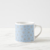 Eleganter silberner Schneestern | Winterfeiertag Espressotasse (Rechts)
