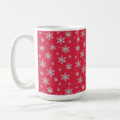 Eleganter silberner Schneestern | Winterfeiertag  Kaffeetasse (Links)