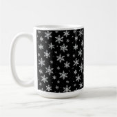Eleganter silberner Schneestern | Winterfeiertag  Kaffeetasse (Links)