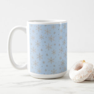 Eleganter silberner Schneestern Winterfeiertag Kaffeetasse