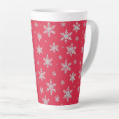 Eleganter silberner Schneestern | Winterfeiertag  Milchtasse (Rechte Ecke)