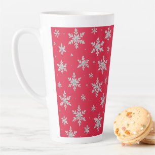Eleganter silberner Schneestern Winterfeiertag Milchtasse