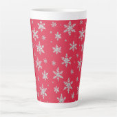 Eleganter silberner Schneestern | Winterfeiertag  Milchtasse (Vorderseite)