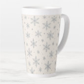 Eleganter silberner Schneestern | Winterfeiertag  Milchtasse (Rechte Ecke)