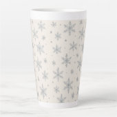 Eleganter silberner Schneestern | Winterfeiertag  Milchtasse (Vorderseite)