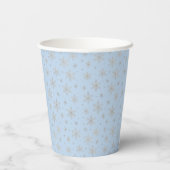 Eleganter silberner Schneestern | Winterfeiertag Pappbecher (Rückseite)