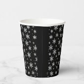 Eleganter silberner Schneestern | Winterfeiertag Pappbecher (Rechts)