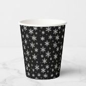 Eleganter silberner Schneestern | Winterfeiertag Pappbecher (Vorderseite)