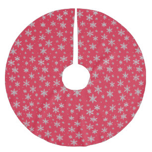 Eleganter silberner Schneestern Winterfeiertage Polyester Weihnachtsbaumdecke