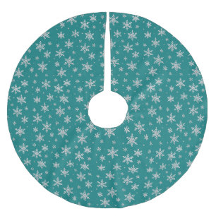 Eleganter silberner Schneestern Winterfeiertage Polyester Weihnachtsbaumdecke