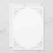 Eleganter silberner Schriftzug Botanischer Rahmen Einladung (Rückseite)