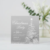 Eleganter silberner Weihnachtsbaum-Bogen Einladung (Stehend Vorderseite)