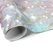 Eleganter, silberner Weihnachtsbaum mit Ornamenten Geschenkpapier (Rolleneckpunkt)