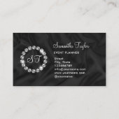 Eleganter Silberring-Glitzer Visitenkarte (Rückseite)