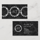 Eleganter Silberring-Glitzer Visitenkarte (Vorne/Hinten)