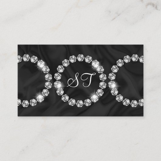 Eleganter Silberring-Glitzer Visitenkarte (Vorderseite)
