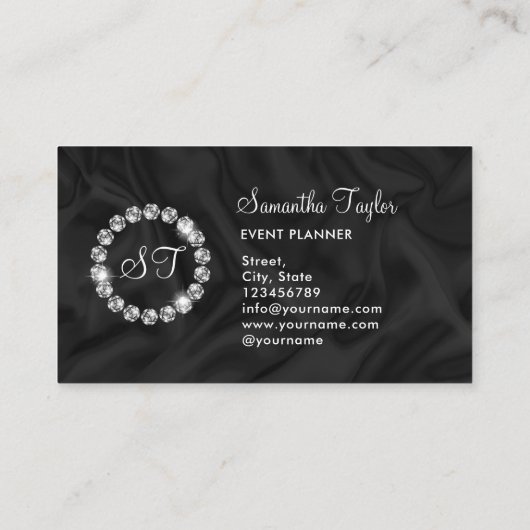 Eleganter Silberring-Glitzer Visitenkarte (Rückseite)