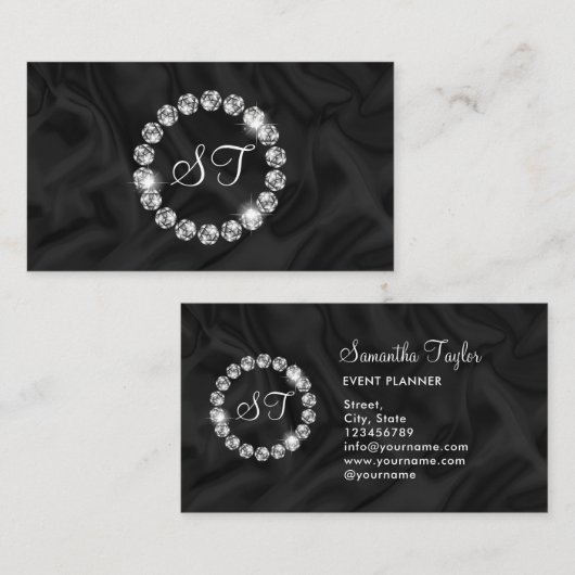 Eleganter Silberring-Glitzer Visitenkarte (Vorne/Hinten)