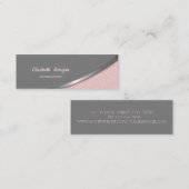 Eleganter Silberrosa Lederlook Mini Visitenkarte (Vorne/Hinten)