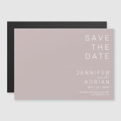 Eleganter Silberrosa Minimal Modern Save the Date Magnetkarte (Vorne/Hinten)