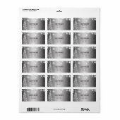 Eleganter Silberschimmernder Sterne Weihnachtsbaum Adressaufkleber (Vorne)