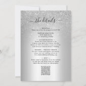 Eleganter Silberstreifen am Glitzer Einladung (Rückseite)