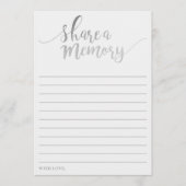 Eleganter Silberstreifen mit einer Speicherkarte Hinweiskarte (Vorderseite)