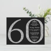Eleganter Silbertypografie 60. Geburtstag Einladung (Stehend Vorderseite)