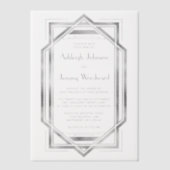 Eleganter silberweißer Deko-Rahmen der 20er Jahre Pergament Einladungen (Vorderseite)