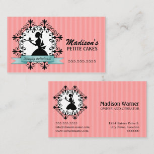 Eleganter Silhouette-kleiner Kuchen Visitenkarte