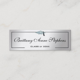 Eleganter Silver Abschluss Diamond Name Card Einle Telefonnummerkarte