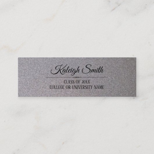 Eleganter Silver Abschluss Namenskarte einfügen (Vorderseite)