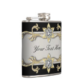 Eleganter Silver Black and Gold Flask Flachmann (Rechts)