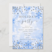 Eleganter Silver Blue Xmas Winter Company Holiday Einladung (Vorderseite)