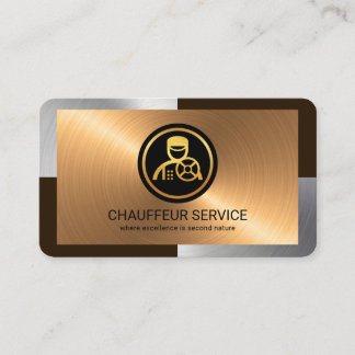 Eleganter Silver Bronze Layers Chauffeur Visitenkarte