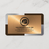 Eleganter Silver Bronze Layers Realtor Visitenkarte (Rückseite)