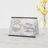 Eleganter Silver Christmas Ball auf Bokeh Lights Karte (Gelbe Blume)