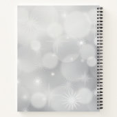 Eleganter Silver Christmas Ball auf Bokeh Lights Notizblock (Rückseite)